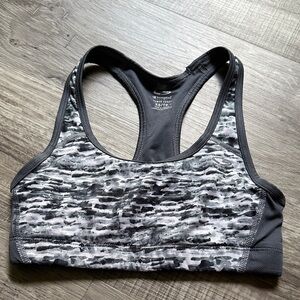 Champion Women's Black and Gray Patterned Sports Bra